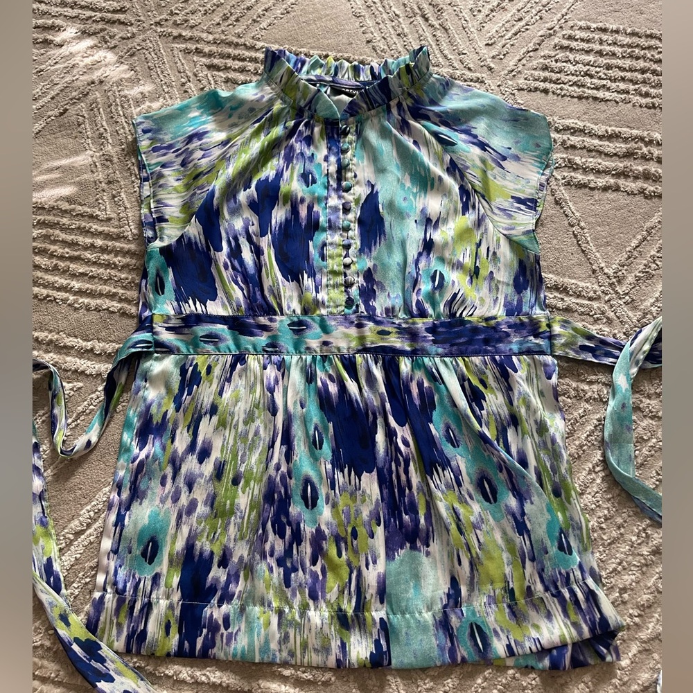 APT 9 M Blue Teal Green Top